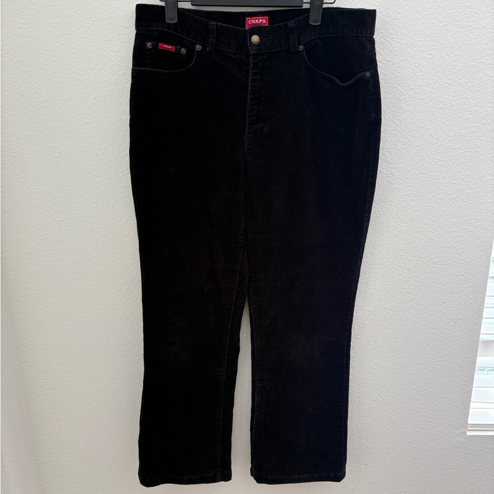 Chaps Women’s Straight Black Corduroy Pants Size 8